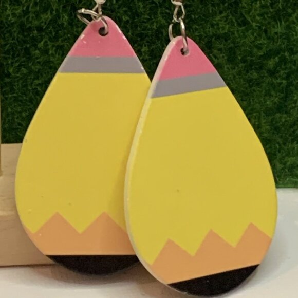 Pencil Earring, Teacher Appreciation Gift, Educator Earring, Teacher Earring - Picture 3 of 5